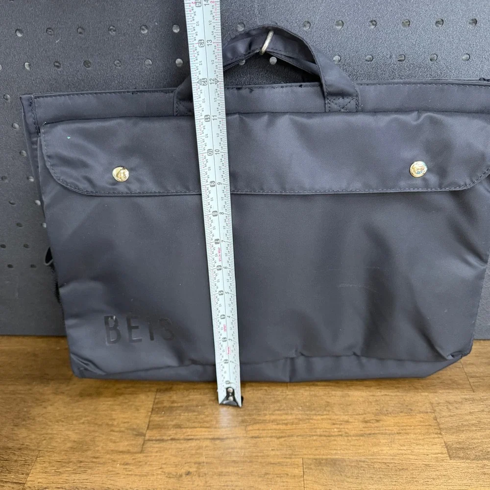 BEIS Tote Insert Organizer Women Black Nylon Travel Laptop Bag